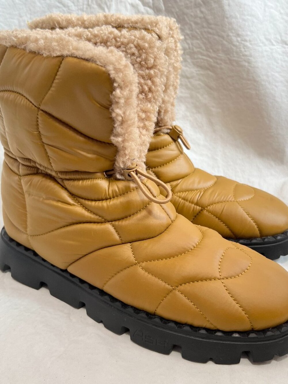Ash winter boots Jennie Quilted Faux Shearling Booties mustard brown 40 9.5 10